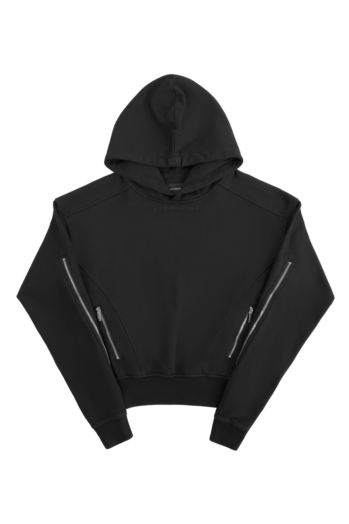 „INCISIO“ Zipper Hoodie Regular Fit in Schwarz