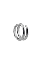 BAD PORTIER „SCHRAUBE“ skulpturaler Ring aus 316L-Edelstahl mit mehrreihiger Form und Gewindedetails, Frontansicht