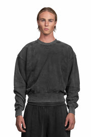 "OBSCURA" Grey Sweater regular Fit in Washed Black