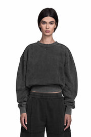 "OBSCURA" Grey Sweater regular Fit in Washed Black