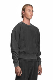 "OBSCURA" Grey Sweater regular Fit in Washed Black