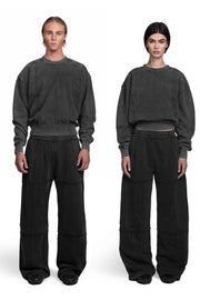 "OBSCURA" Grey Sweater regular Fit in Washed Black
