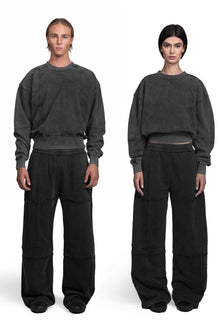 "OBSCURA" Grey Sweater regular Fit in Washed Black