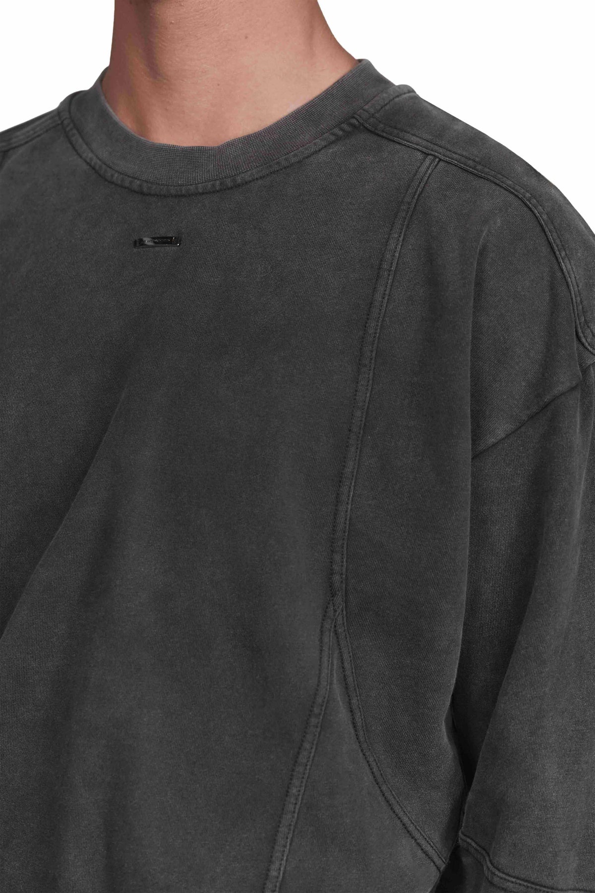"OBSCURA" Grey Sweater regular Fit in Washed Black