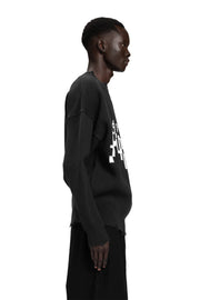 "CYBER ATTACK" Sweater Knit Distressed in Schwarz