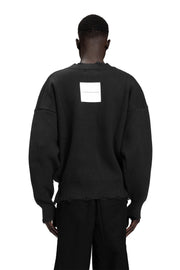 "CYBER ATTACK" Sweater Knit Distressed in Schwarz