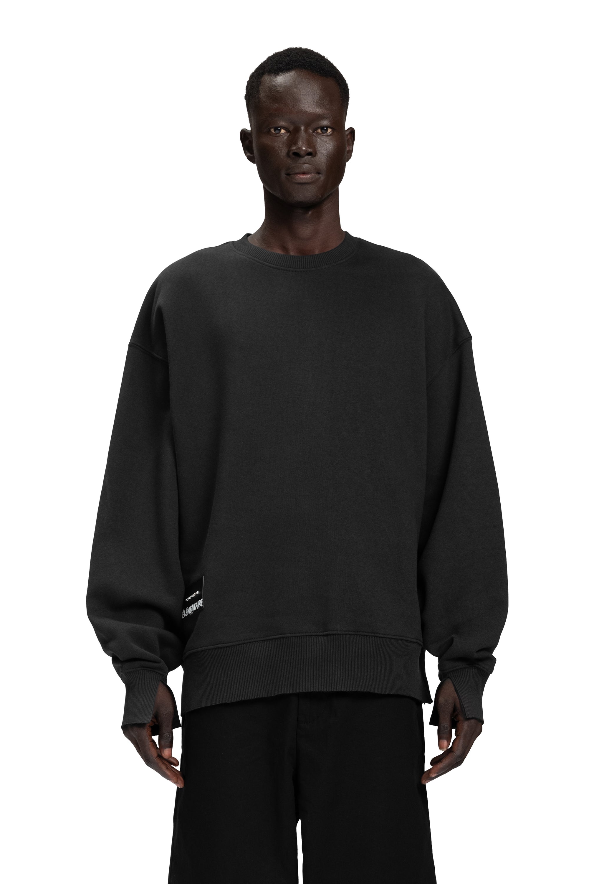 "CUTTED CUFFS" Sweater Distressed in Schwarz