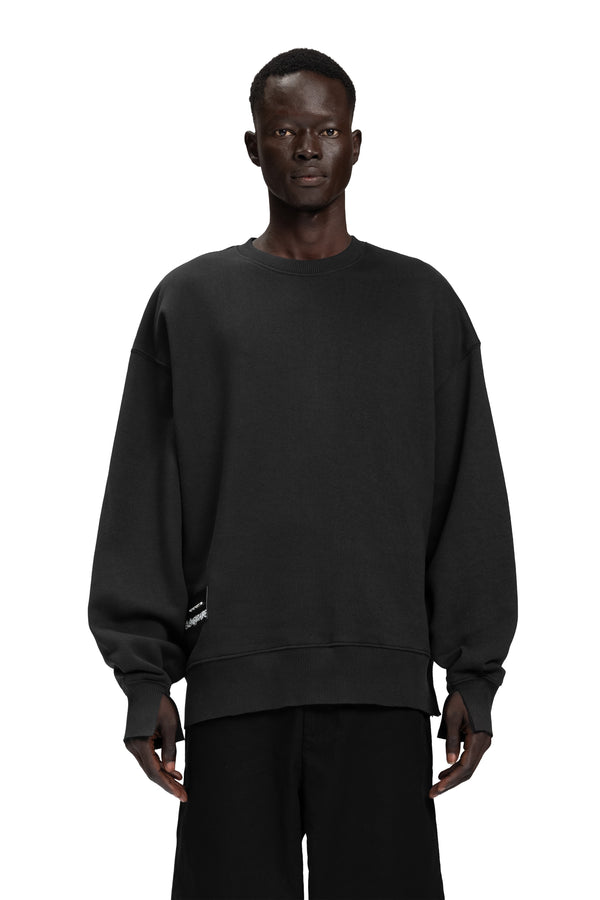 "CUTTED CUFFS" Sweater Distressed in Schwarz