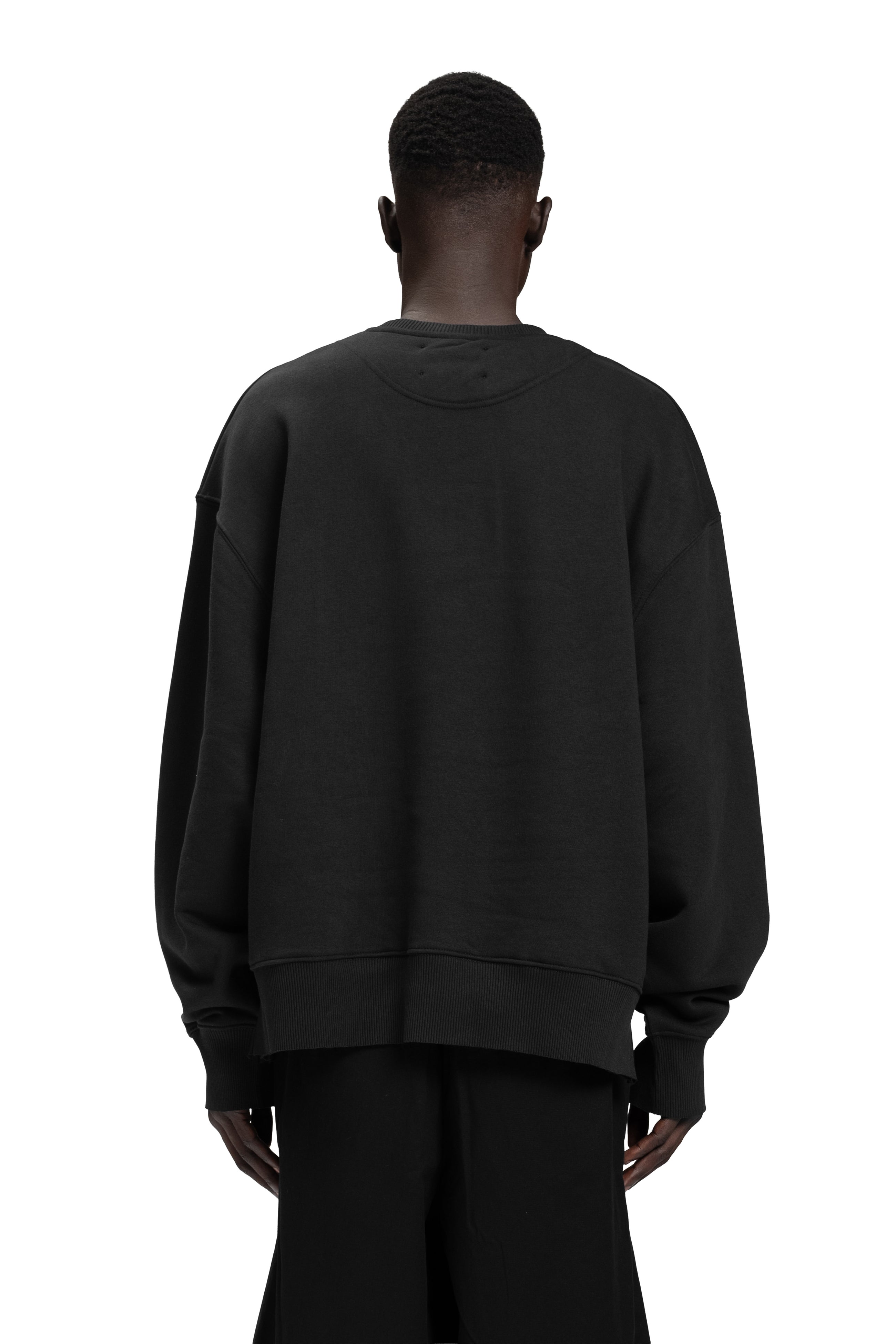 "CUTTED CUFFS" Sweater Distressed in Schwarz
