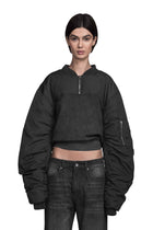 "CORTEX" Bomber Sweater Oversized Fit in Schwarz