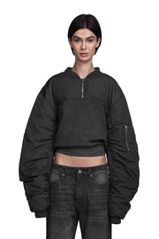 "CORTEX" Bomber Sweater Oversized Fit in Schwarz