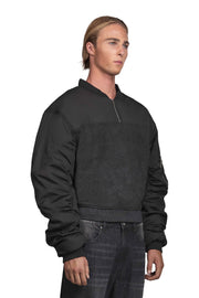 "CORTEX" Bomber Sweater Oversized Fit in Schwarz