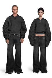 "CORTEX" Bomber Sweater Oversized Fit in Schwarz