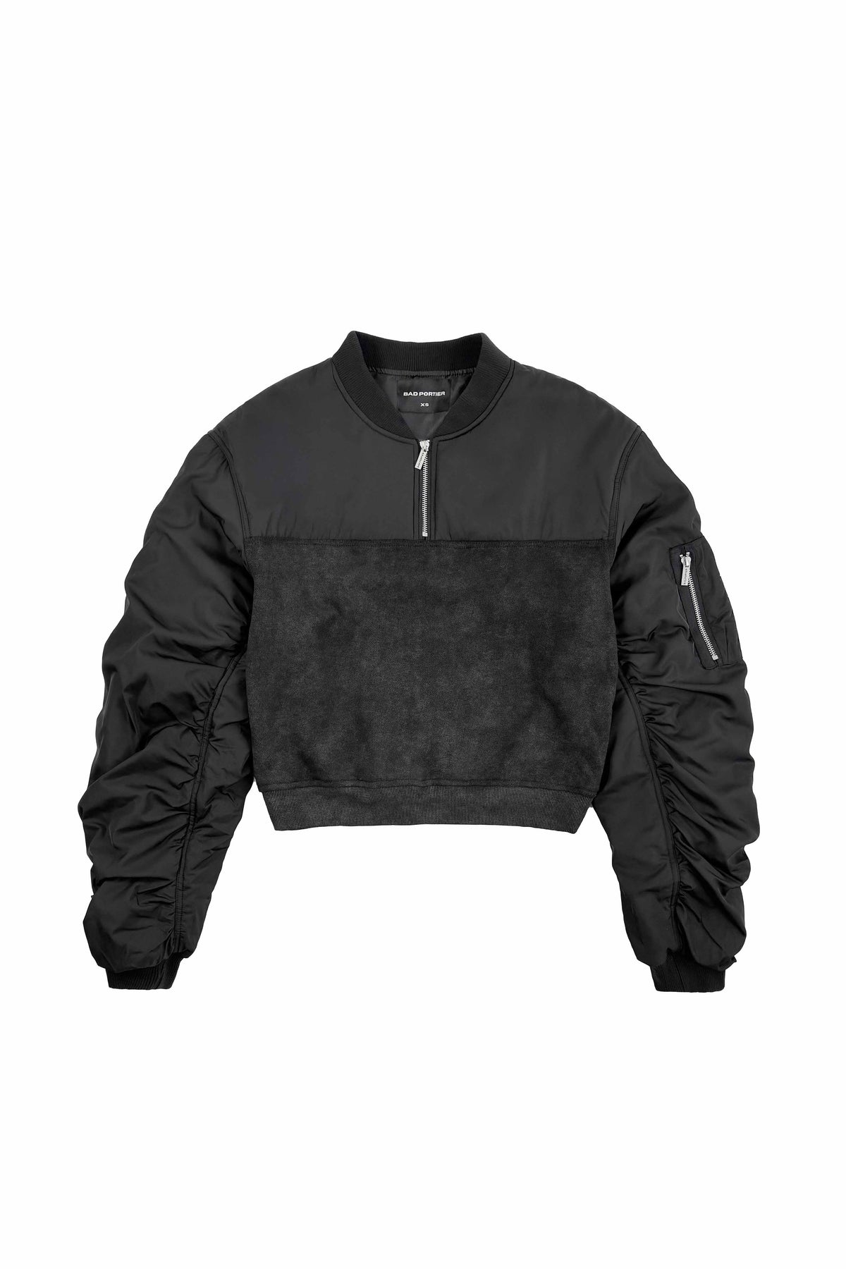 "CORTEX" Bomber Sweater Oversized Fit in Schwarz