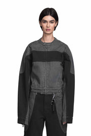 "ARMATURA" Denim Jacke cropped Fit in Schwarz/Grau