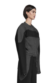 "ARMATURA" Denim Jacke cropped Fit in Schwarz/Grau