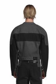 "ARMATURA" Denim Jacke cropped Fit in Schwarz/Grau
