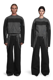 "ARMATURA" Denim Jacke cropped Fit in Schwarz/Grau