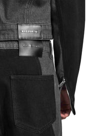 "ARMATURA" Denim Jacke cropped Fit in Schwarz/Grau