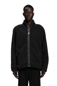 "TWILL BRUSHED" Zipper Overshirt Regular Fit in Black
