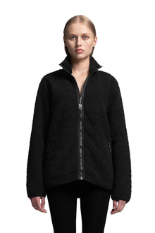 "TWILL BRUSHED" Zipper Overshirt Regular Fit in Black