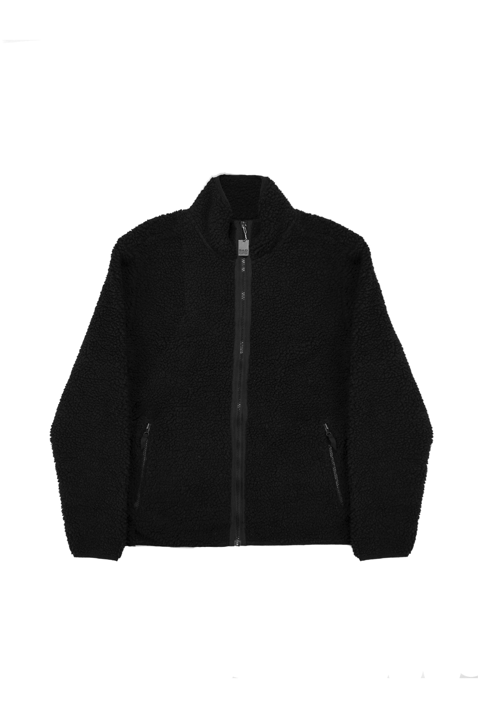 "TWILL BRUSHED" Zipper Overshirt Regular Fit in Black