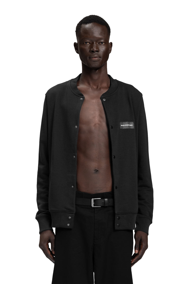 "BASEBALL" Sweater Jacket Regular in Schwarz