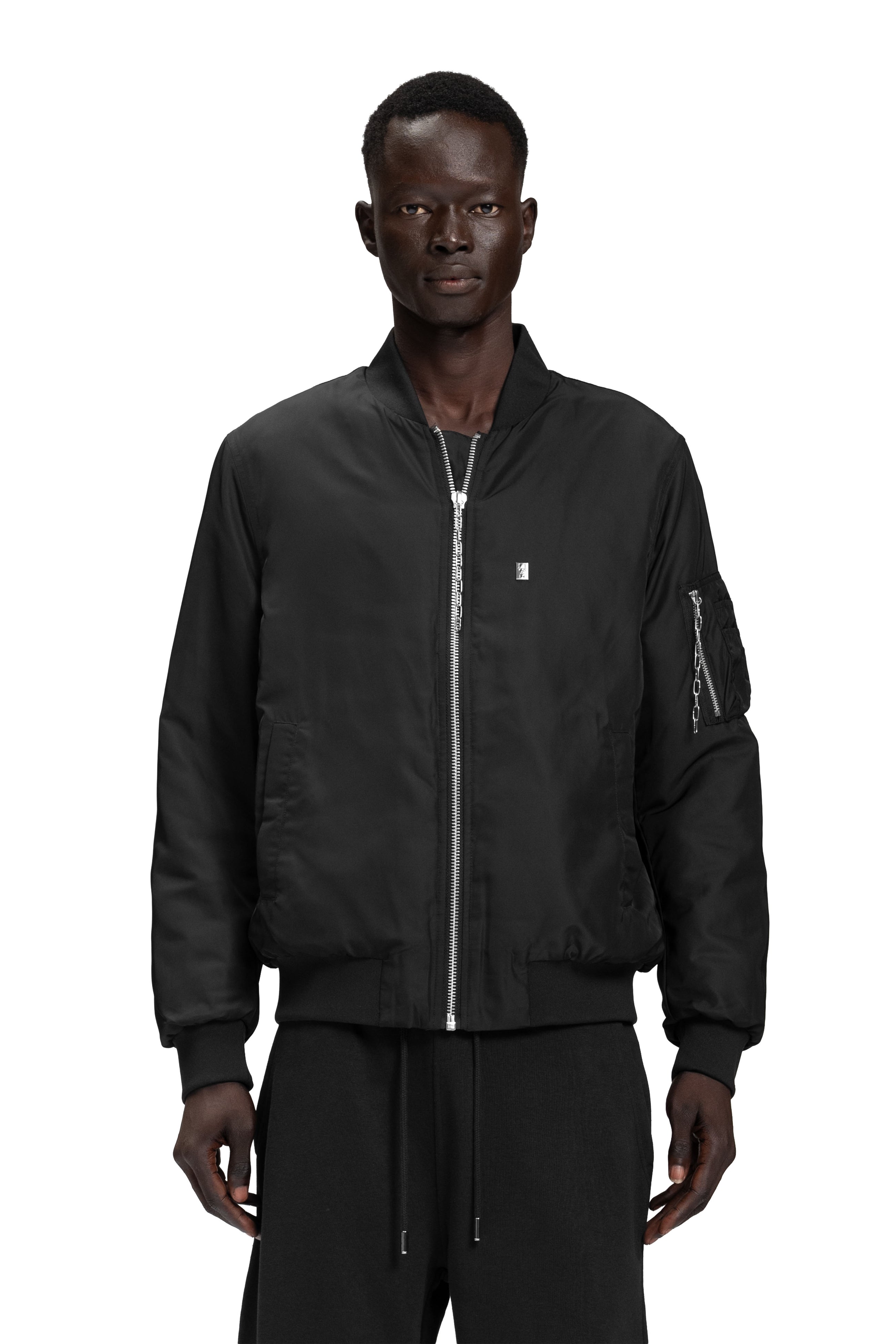 "UNIQUE PERSPECTIVES" Bomberjacke mit Graffiti-Backprint in Schwarz