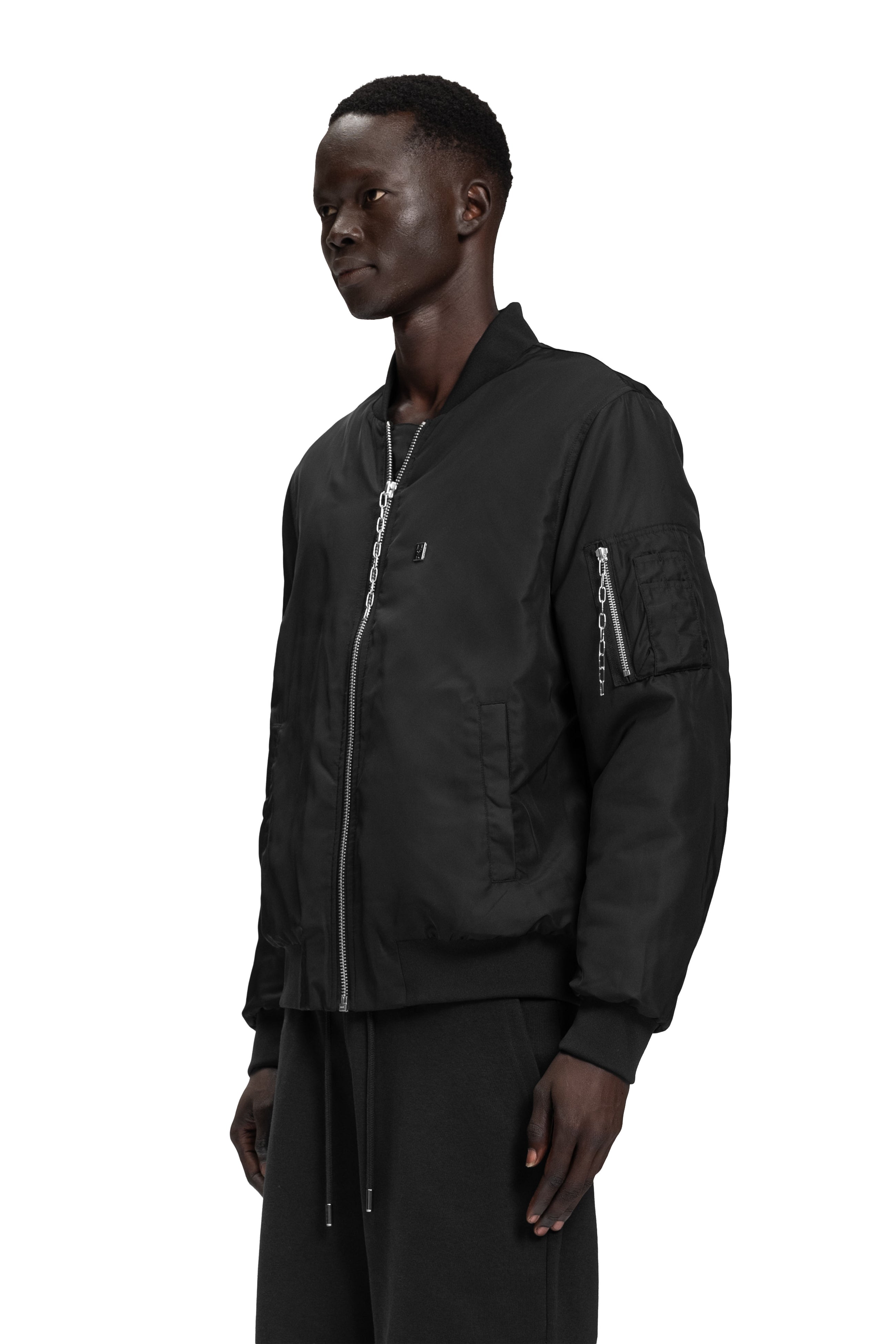 "UNIQUE PERSPECTIVES" Bomberjacke mit Graffiti-Backprint in Schwarz