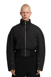„CARBON“ Reversible Bomberjacke aus Twill und Satin in Schwarz