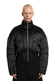 „CARBON“ Reversible Bomberjacke aus Twill und Satin in Schwarz