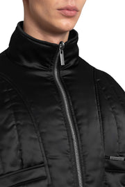 „CARBON“ Reversible Bomberjacke aus Twill und Satin in Schwarz