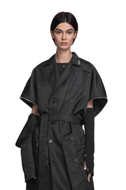 "SPINA" Transformable Coat in Black