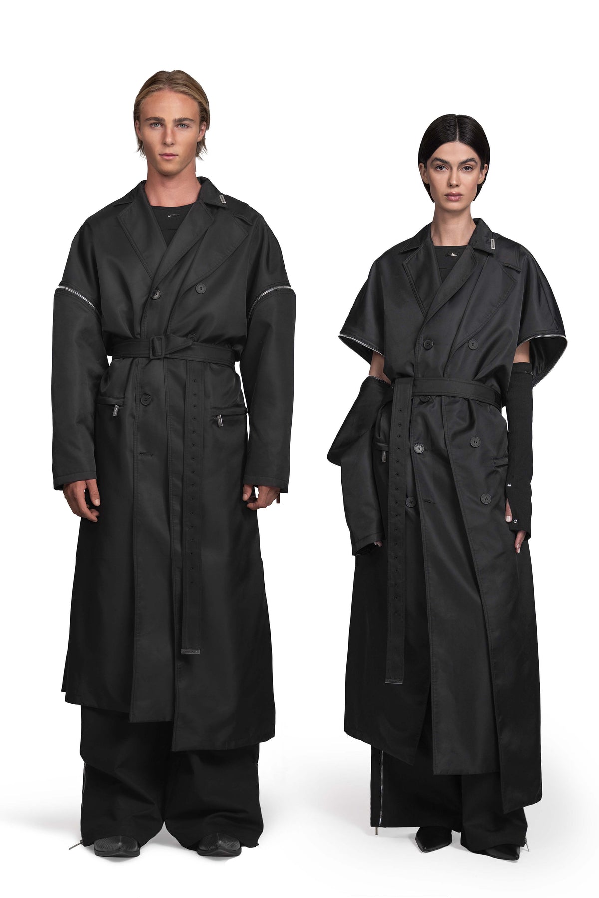 "SPINA" Transformable Coat in Black