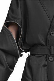 "SPINA" Transformable Coat in Black