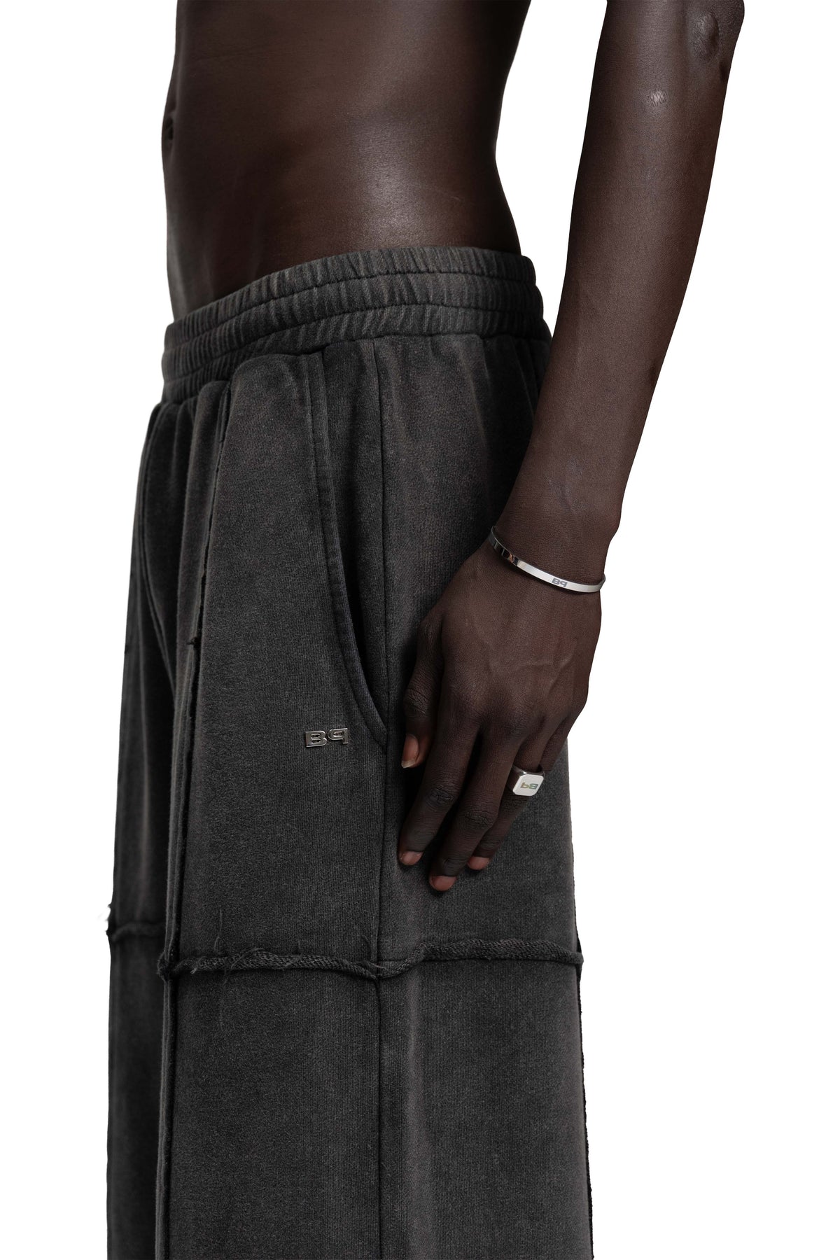 "WIDE LEG" Jogger oversized Unisex-Passform in Washed Grey