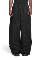 "FEMUR" Twill Pants Wide Leg Fit in Black