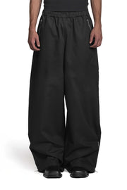 "FEMUR" Twill Pants Wide Leg Fit in Schwarz
