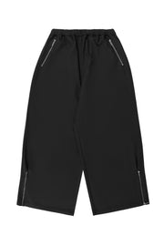 "FEMUR" Twill Pants Wide Leg Fit in Schwarz