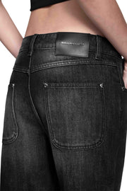 "PELVIS" Flared Jeans Mid Waist in Schwarz