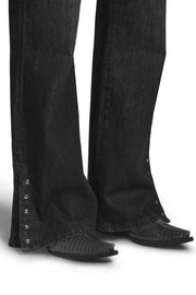 "PELVIS" Flared Jeans Mid Waist in Schwarz