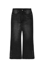 "PELVIS" Flared Jeans Mid Waist in Schwarz