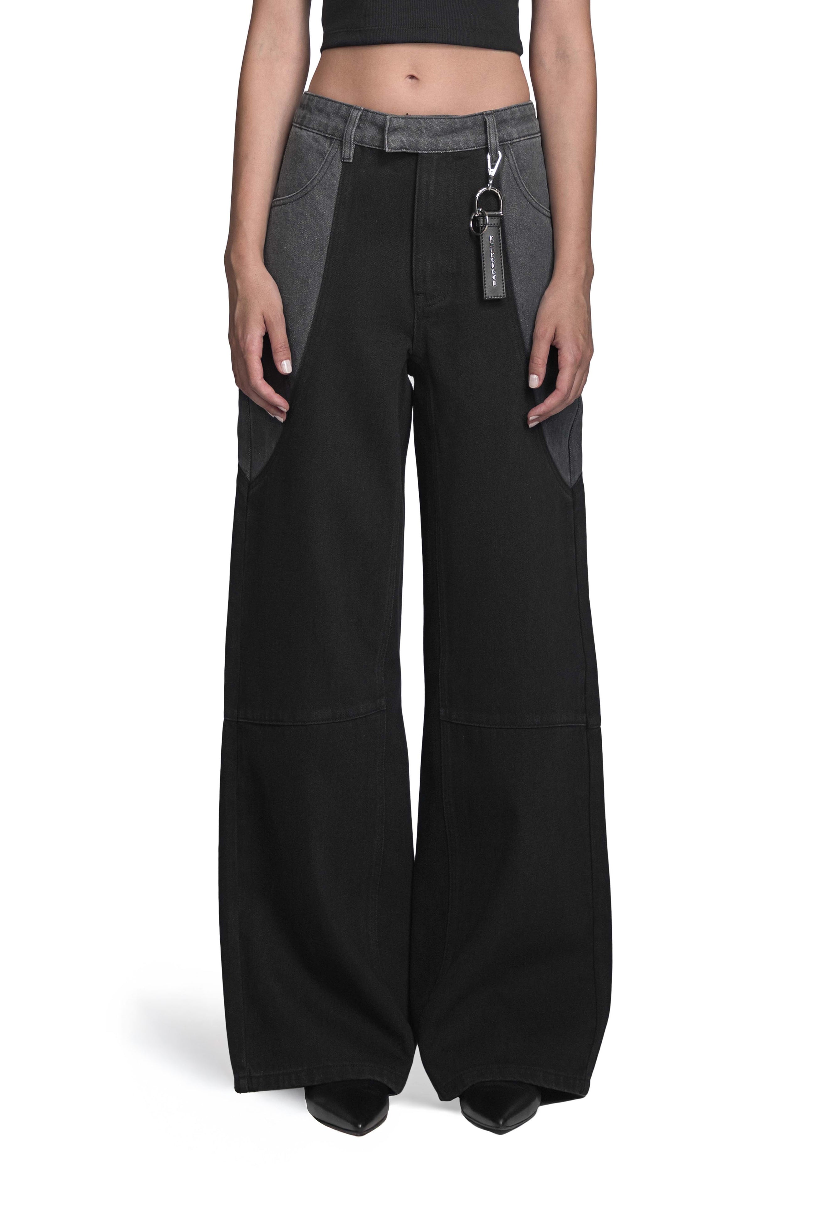 „ARMATURA“ Denim Hose Mid Waist in Schwarz/Grau