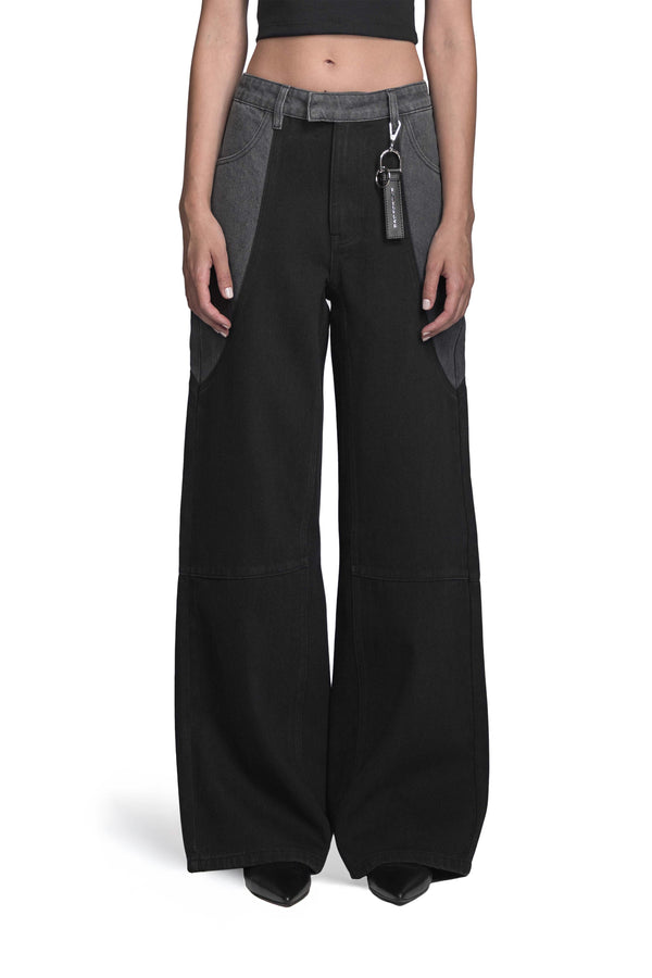„ARMATURA“ Denim Hose Mid Waist in Schwarz/Grau