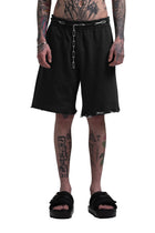 "CLFV" Chain Shorts Distressed Heavyweight in Schwarz