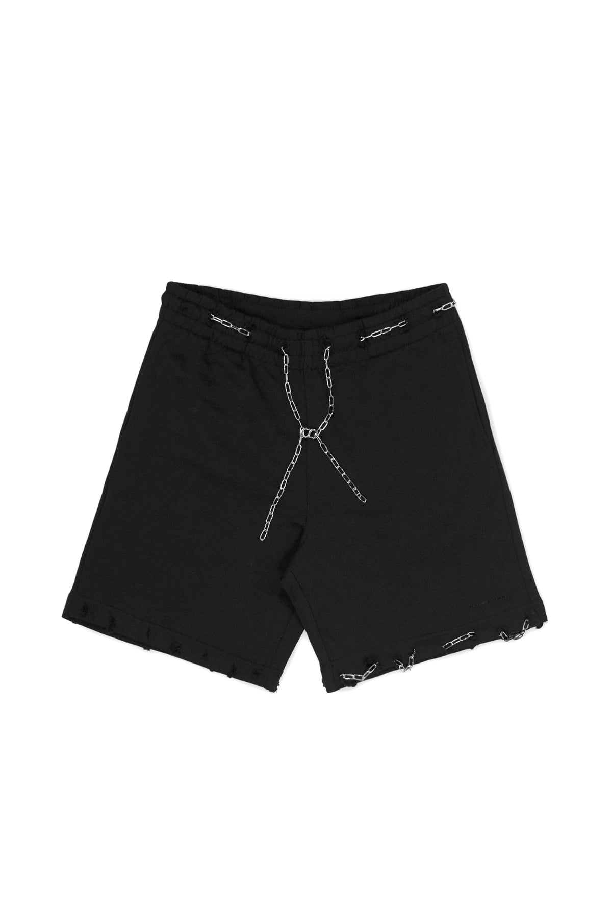 "CLFV" Chain Shorts Distressed Heavyweight in Schwarz