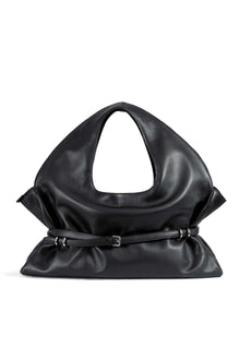 "STUNT" Belted Bag XXL aus Leder in Schwarz