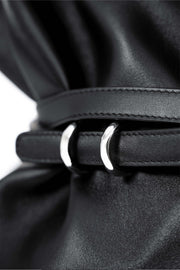 "STUNT" Belted Bag XXL aus Leder in Schwarz