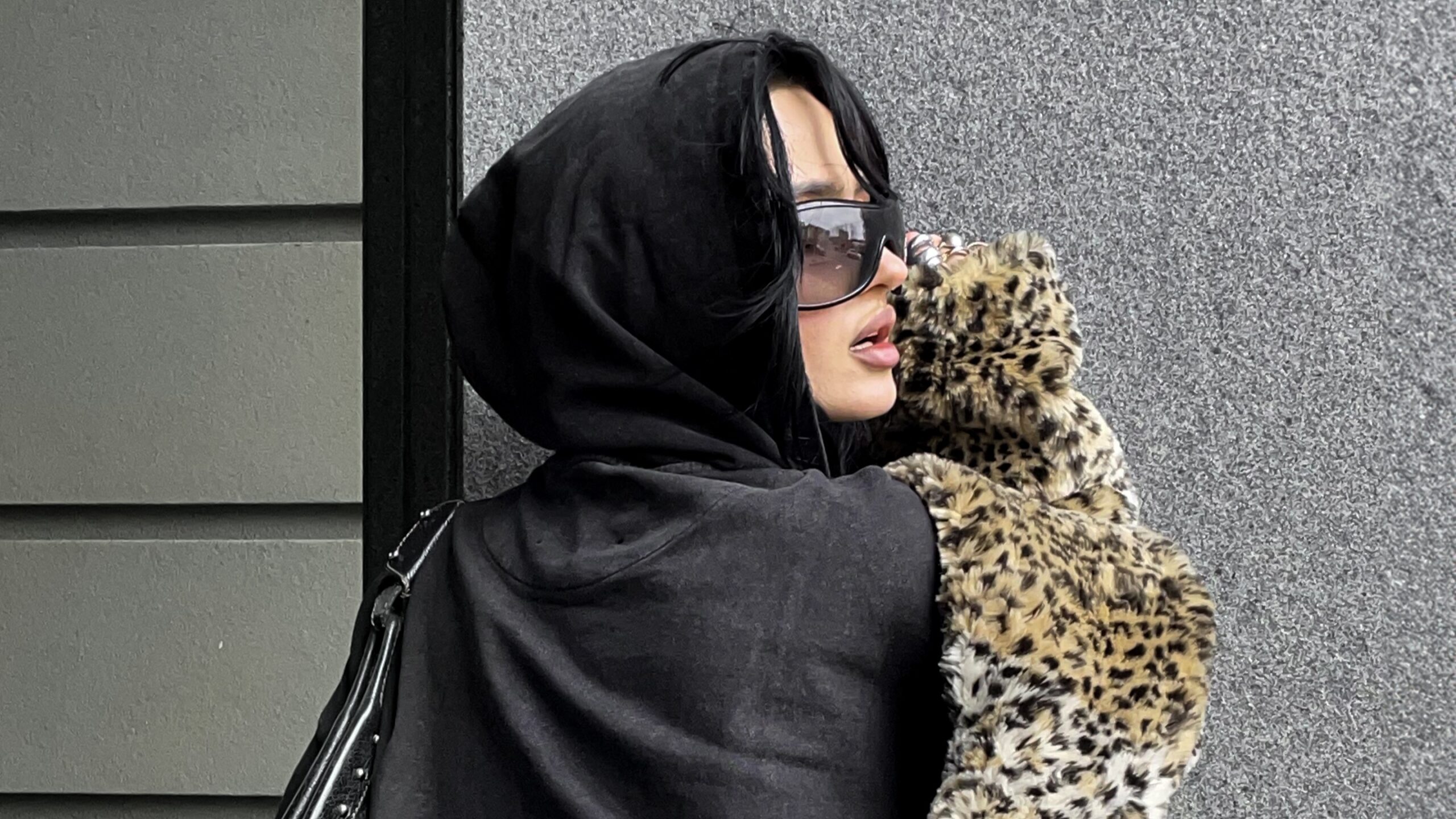 arikomaa in Black on Black Acid Hoodie by BAD PORTIER