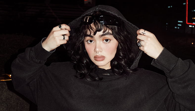 Black-on-Black Acid Hoodie - chloejsanguyo - BAD PORTIER - élémentaire Streetwear Collection 2024
